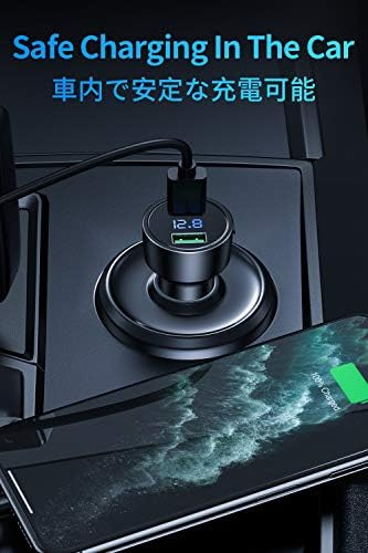 USB Car Charger 12V / 24V 4.8A 2 Port USB Car Cigarette Lighter Charger Adapter with LED Digital Voltmeter for iPhone 12 11 X 8 6s Plus Samsung Galaxy S9 S8 Huawei P9 P10 P20 and more