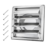 QWENETO 4' Metal Dryer Vent Cover Outside with Pest Guard Screen, 304 Stainless Steel Outdoor Exterior Wall Air Vent Cover with 6 Screws and Rubber Gasket for Bathroom Exhaust Vent Office Home