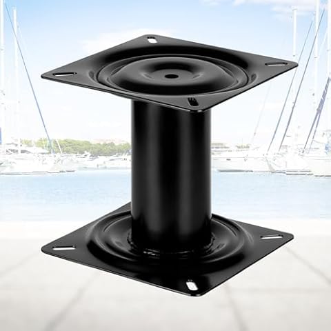 PenBan Boat Seat Pedestal 7" Height, Black Powder Coated 7" Seat Pedestal,Durablity Non-Swivel Mounting Point, Reinforced Welded Joints (Boat Seat Pedestal) Cover