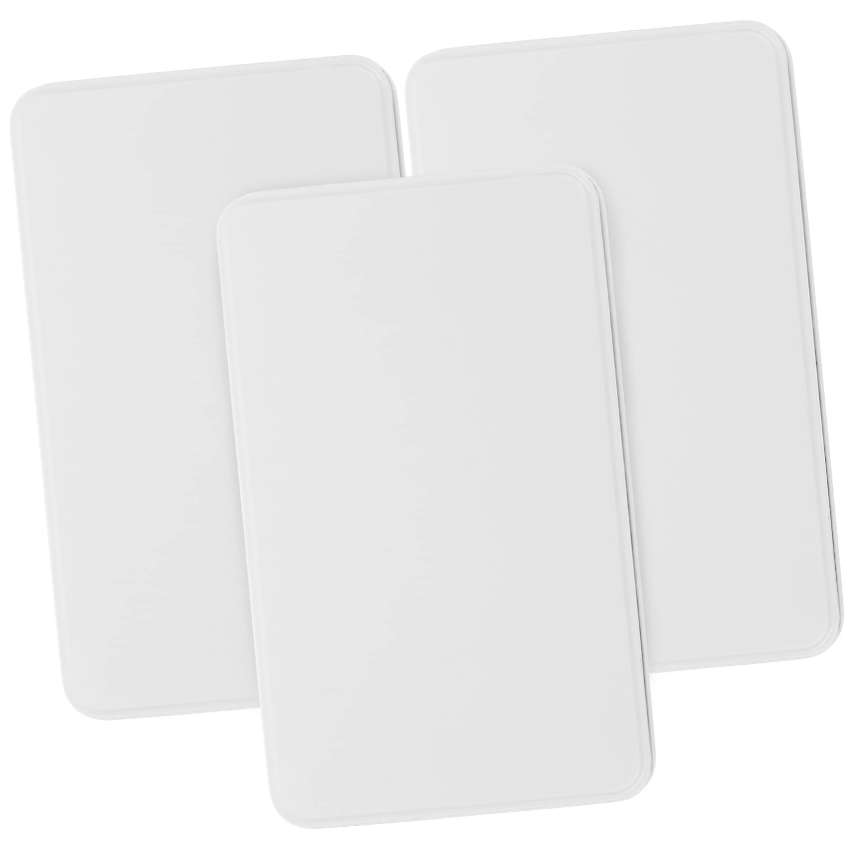 iplusmile Set di 3 Scatole in Latta Rettangolari Bianche con Coperchio, Contenitori Piccoli per Caramelle, Scatole da Conservazione con Ottima Sigillatura per Uso Domestico