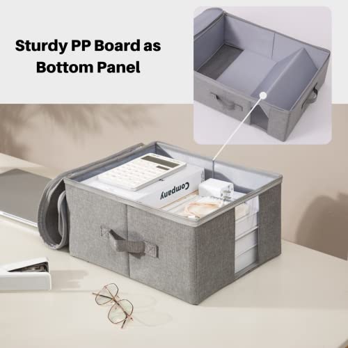 Canfod Under Bed Storage 2 Pack, Under Bed Storage Containers, Blanket Storage Thick Panel, Underbed Storage Clear Window, Stackable Clothes Storage Bins (M（13.7X11X7In） For 8-10 T Shirts, Light Grey) #TOP2