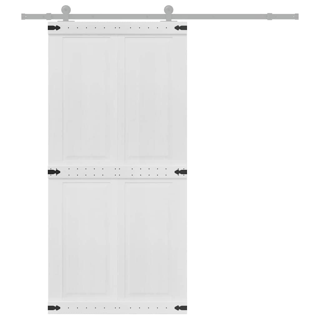 vidaXL Porta del fienile Corona 100 x 210 cm Legno Massello di Pino, Porta scorrevole elegante, design rustico, divisorio interno resistente, salvaspazio e facile da montare