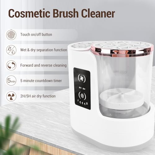 Electric Makeup Brush Cleaner with Dryer, Portable Automatic USB Cosmetic Brushes Cleaner Machine for All Size Makeup Brushes
