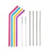 Tovantoe Reusable Drinking 4 Pack +Stainless Steel Silicone Smoothie Straws, Assorted Color