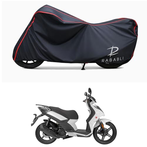 Image of Waterproof Bike Body Cover Compatible for | Aftek E-Scooter ELMO | Taffeta Fabric, Red Piping Design, Bottom Elastic Fit | Dustproof, Sun UV & Rain Protection for All Bikes