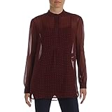 Anne Klein Women's Dot Print Long Sleeve Blouse