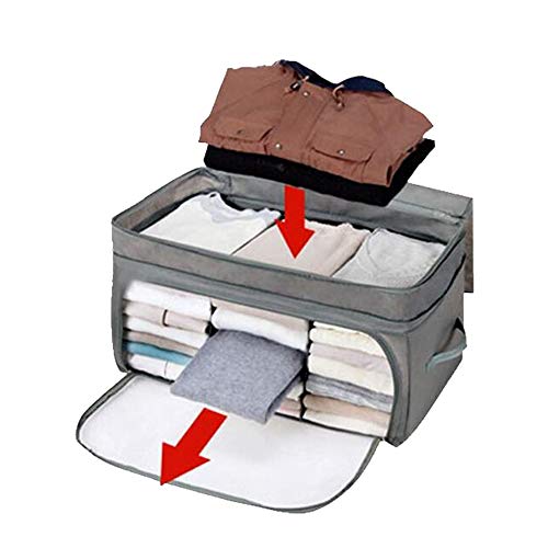 Amaoma Bambú Carbón Vegetal Caja, Non Woven Toalla con Carbón Vegetal de Bambú Plegable con Tapa para Ropa,Busto Soporte,Ropa de Cama,BH,Calcetines,Ropa Interior62L, 58 * 3 * 30cm (Gris)
