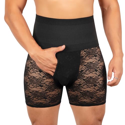 Calzoncillos tipo bóxer de cintura alta bslingerie transparentes para hombre