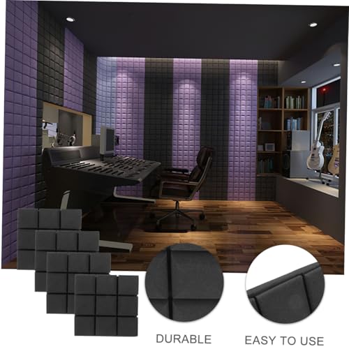 Paneles de Espuma Acústica para Aislamiento Sonoro 4 piezas para Estudios en Casa Absorción de Alta Densidad Diseño Decorativo Resistente al Fuego miniatura 4