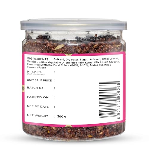 Image of Delight Foods Gulkand Meetha Paan Mukhwas 300g | Sweet Paan Mouth Freshener & Digestive | Without Supari | Refreshing After-Meal Snack | Traditional Indian Mukhwas