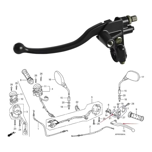 Levier d'embrayage CBR125 pour réparer une commande cassée ou support rétroviseur