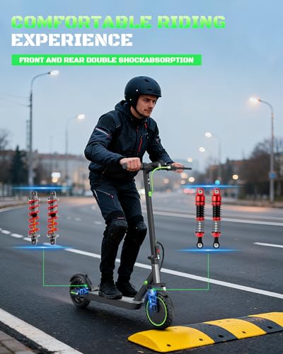 Image of NAVIC Electric Scooter - 8 inch Tires, 350W Peak Motor, Max Speed Up to 19MPH, 22 Miles Long-Range, Portable Foldable Commuting Scooter for Adults with Double Braking, Smart APP