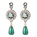 Produktbild Grüne natürliche Stein Tropfen Ohrringe für Frauen Antik Gold Wasser Tropfen Quaste Anhänger ethnischen Schmuck Punk Vintage Schmuck