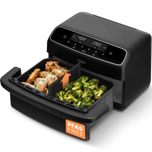 Cosori TWINFRY 9 QT Double Air Fryer, Removable Divider, PFAS-Free Ceramic