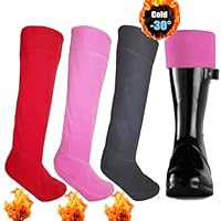 B.U.L 2 Pairs Womens Fleece Wellie Socks Adult Ladies Welly Wellington Boot Thermal Liners Warm Outdoor Sock One Size 4-7