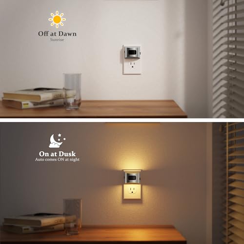 Image of JandCase Motion Sensor Night Light, Night Lights Plug into Wall, Dusk to Dawn Sensor Nightlight with Motion Activated, 30 /60 /100lm Brightness Dimmable, 3000K Warm White, for Kids Bedroom Hallway