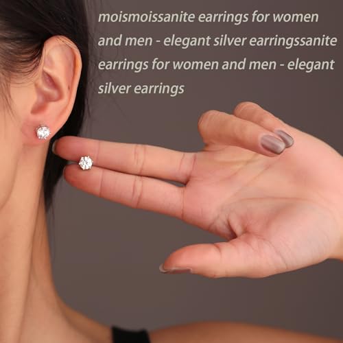 Moissanite Stud Earrings 925 Sterling Silver | 1CT VVS1 D Color Hypoallergenic Gift for Women by ZHIYINMEI - Used condition - Image 2