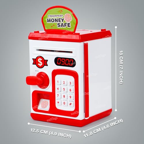 Image of Zest 4 Toyz Piggy Bank with Lock Code Money Saving Coin Bank Auto Cash Roller Gullak Birthday Return Gift for Kids(Red)