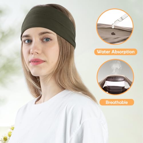 Image of RITOPER Wide Thick Headbands for Women Non Slip, 10 Pack Buttery Soft Workout Yoga Running Sweat Head Bands, Solid Headband Hair Bands for Wig Cover, Spa Day, Travel, Washing Face, Daily Use