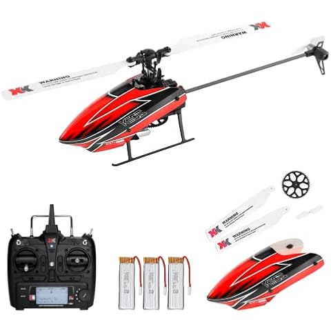 CKYSCHN Remote Control Helicopter, WLtoys K110S RC Helicopters with 3D/6G Mode Gyro for Adults, 6 Channel RC Aircraft with Brushless Motor, Mini Helicopter with 3 Batteries Cover