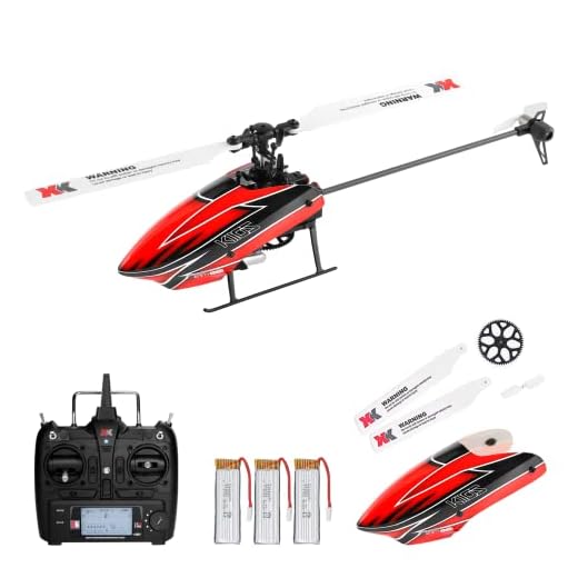 CKYSCHN Remote Control Helicopter, WLtoys K110S RC Helicopters with 3D/6G Mode Gyro for Adults, 6 Channel RC Aircraft with Brushless Motor, Mini Helicopter with 3 Batteries