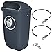 Produktbild BRB Abfall-Behälter für den Außenbereich, Inhalt 50 Liter, nach DIN 30713, Komplettset mit Schellenband zur Pfahlbefestigung