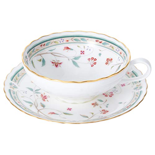 ティー カップ  ソーサー  ペアセット  180cc 花更紗 2客 ボーンチャイナ 4枚目