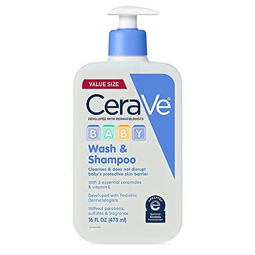 CeraVe Baby 2-in-1 Wash & Shampoo with Vitamin E for Hair & Skin, 16oz