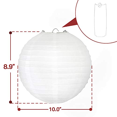 Novelty Place 10 Inch White Paper Lanterns (Pack Of 10) - Great Chinese/Japanese Home, Party & Wedding Decorations #TOP1