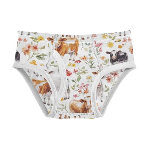 Wusikd Watercolor Farm Boys' Underwear Cotton Animals Cows Boys Briefs Soft Toddler Underwear 2T