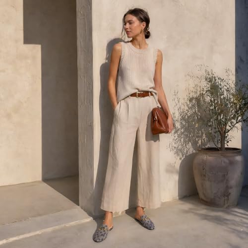 Image of Minorsu Buckle Mules for Women Flats Loafers Shoes for Work Office Business