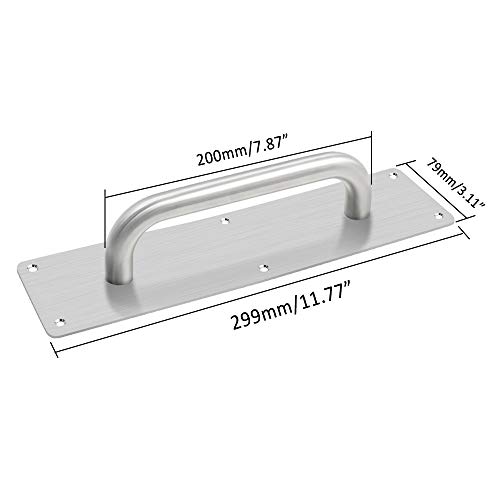 Btmb Stainess Steel Door Handle Pull Plate Commercial Door Handle,Pack Of 2 (299X80Mm/11.77''X3.15'') #TOP3