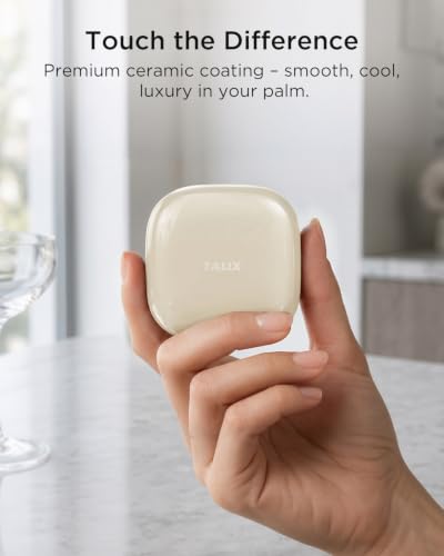 Image of TALIX T30 Noise Cancelling Earbuds with Phone Stand, Punchy Bass, 4-Mic, True Wireless Bluetooth 6.0 in Ear Headphones, 28H Playtime, IPX4(Off-White)