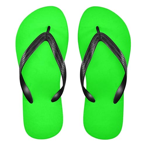 Kigai Sandal Flip Flops of Men's & Women's,Beach Slippers Flip Flops Shower Shoes-Plain Neon Green Solid Color