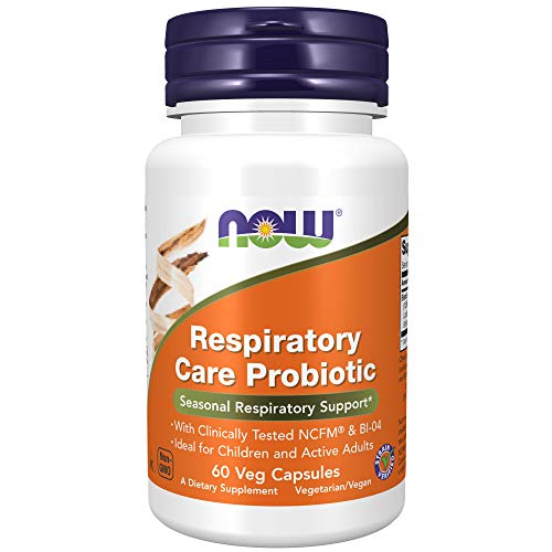 NOW Supplements, Respiratory Care Probiotic, with Clinically Tested NCFM® & BI-04, 60 Veg Capsules