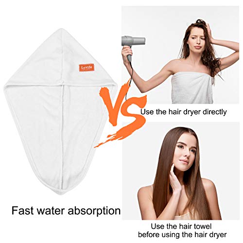 image for Lovife Microfiber Hair Towel Wrap 3 Pack Quick Drying Towels Hair Dryi