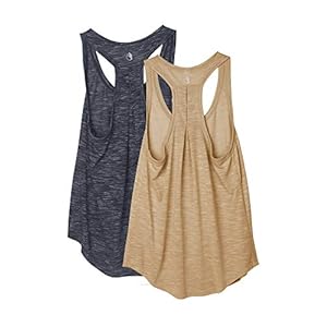 icyzone Dames 2-pack yoga tank top ademend workout joggen shirt racerback casual bovendeel