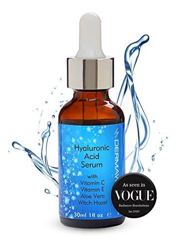 DERMAWORKS Hyaluronic Acid Serum, Skin Care + Vitamin C & E. Anti-Aging Wrinkle Serum.