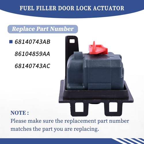 Image of Fuel Filler Door Lock Actuator 68140743AB Compatible with Jeep Cherokee 2014 2015 2016 2017 2018 Replacement 86104859AA 68140743AC