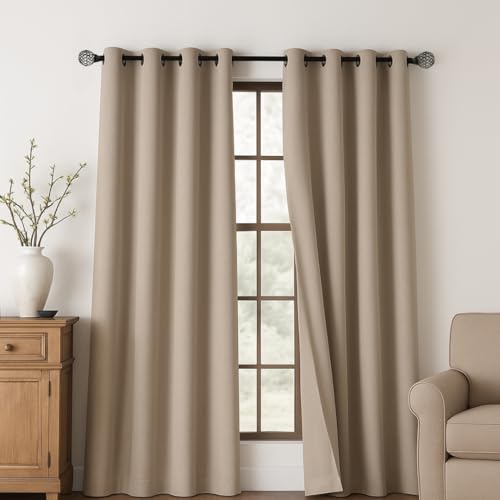Image of 48 inch-88 inch Adjustable Double Curtain Rod For Door & Windows With Brackets Set Curtains Hanging Extendable Iron Metal Pipe Holder With Mughal Metal Finial (Black, 0.75 inch Diameter)