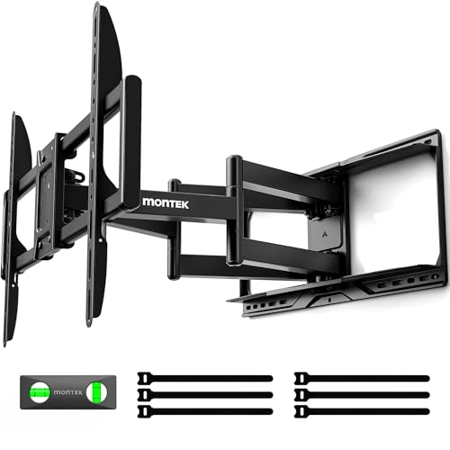 Support mural TV monTEK pour installer un grand écran lourd en angle sans risquer la chute