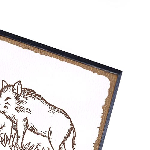 Türschild gezeichneter Keiler Wildschein Namensschild personalisiert mit Gravur- 150mm x 50mm - selbstklebend