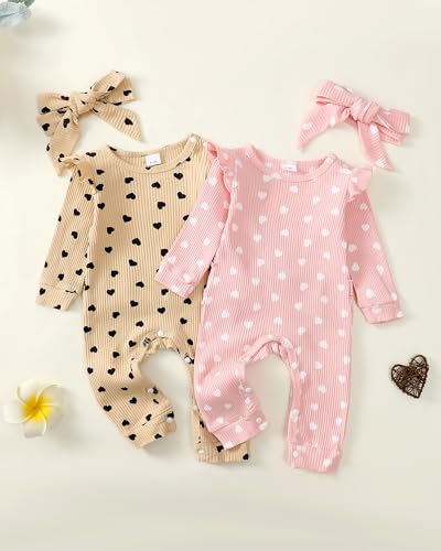Newborn Baby Girl Clothes Romper Infant Long Sleeve Jumpsuit Bodysuit Preemie Ruffle Girl Romper Fall Winter Outfit2