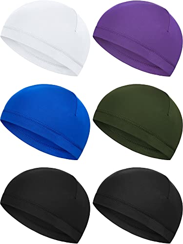 Image of Boao 6 Pieces Cooling Skull Caps Helmet Hard Hat Liner Sweat Wicking Running Beanie Cycling for Men Women