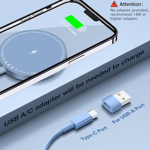 Magnetic Wireless Charger for iPhone: Compatible with Magsafe Charger iPhone 17 16 15 14 13 12 Series & Airpods 4 3 2 Pro-Fast 15W Max Charging Pad Strong Magnet, Dual USB-C/A Ports-Home Office Travel by Bohuma - Image 3