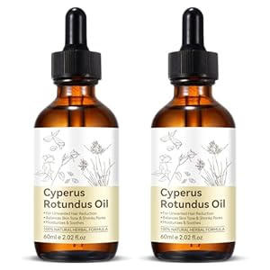 Cyprus Rotundus Oil for Hair Removal 2pcs – Reducing Body Hair Growth | 100% Pure Cyperus Rotundus Essential Oil for Smooth Skin & Hair Removal, 60ml
