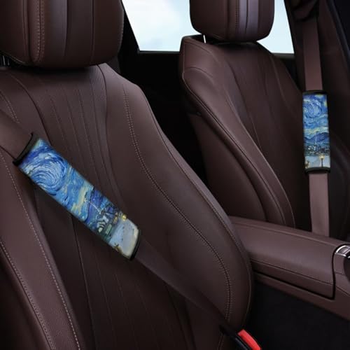 Image of AFPANQZ Starry Sky Seat Belt Pads Cover Safety Seatbelt Shoulder Strap Covers Cushion Harness Pads for Car Bags Soft Comfortable Universal Fit for Truck Vans Sedans SUVs