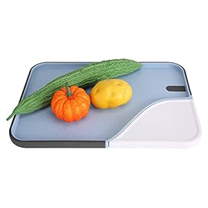 Snijplank, dubbelzijdig Stevig antislip snijplank Dubbelzijdige snijplank Handig Multifunctioneel Beige(blauw)