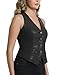 V VOCNI Women's PU Leather Vest V Neck Sleeveless Faux Leather Tops Dress Casual Waistcoat Western Jacket Black X-Large