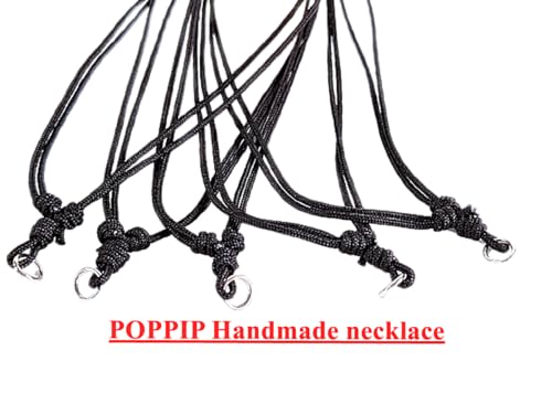 10 pcs Thick 1.5 MM. Black Umbrella Cord Rope Handmade craft Adjustable Necklaces With metal Loop Amulet Boho Fashion Accessory For Unisex, Gift Size 16-30 Inches4